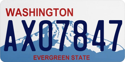 WA license plate AXO7847