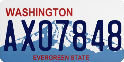 WA license plate AXO7848