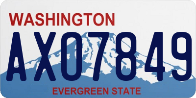 WA license plate AXO7849