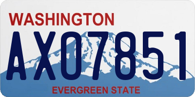 WA license plate AXO7851