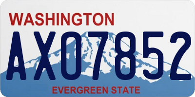 WA license plate AXO7852