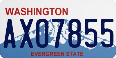 WA license plate AXO7855