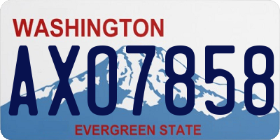 WA license plate AXO7858