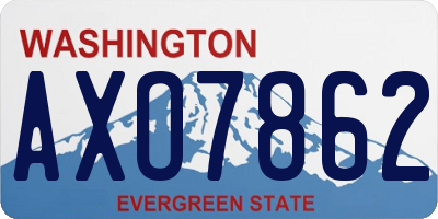 WA license plate AXO7862