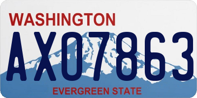WA license plate AXO7863