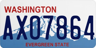 WA license plate AXO7864