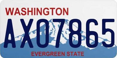 WA license plate AXO7865