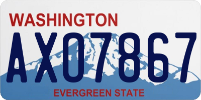WA license plate AXO7867