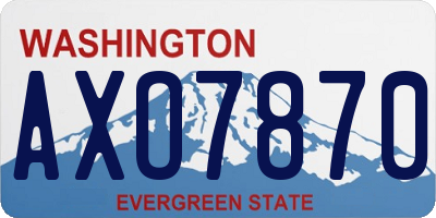 WA license plate AXO7870