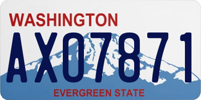 WA license plate AXO7871