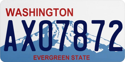 WA license plate AXO7872