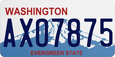 WA license plate AXO7875