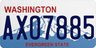 WA license plate AXO7885