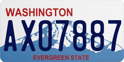 WA license plate AXO7887
