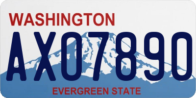 WA license plate AXO7890