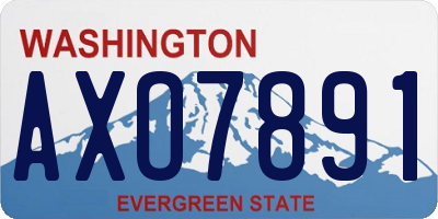WA license plate AXO7891