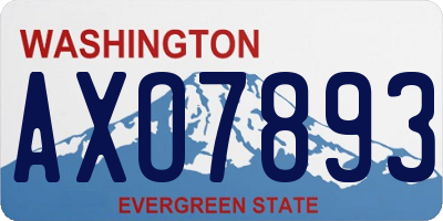 WA license plate AXO7893