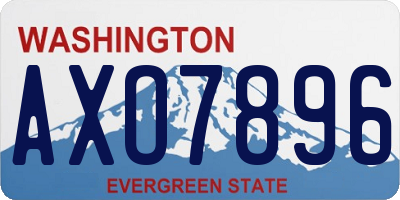 WA license plate AXO7896