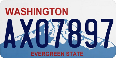 WA license plate AXO7897