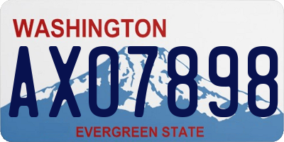 WA license plate AXO7898