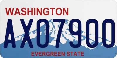 WA license plate AXO7900