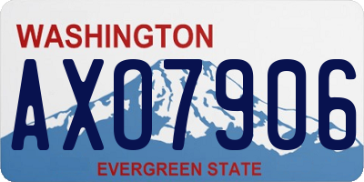 WA license plate AXO7906