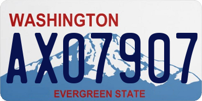WA license plate AXO7907