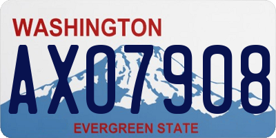 WA license plate AXO7908