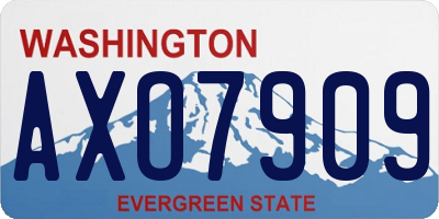 WA license plate AXO7909