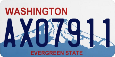 WA license plate AXO7911