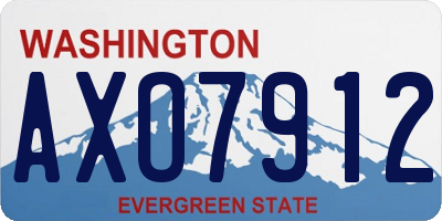 WA license plate AXO7912