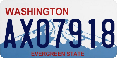 WA license plate AXO7918