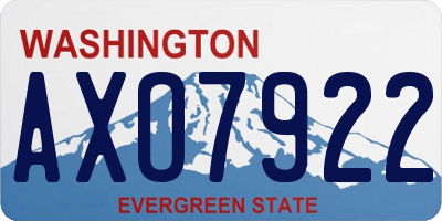 WA license plate AXO7922