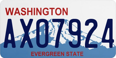 WA license plate AXO7924