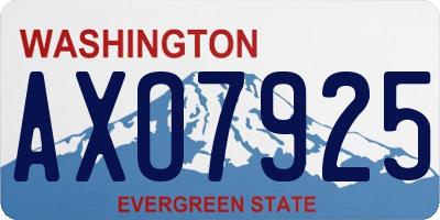 WA license plate AXO7925