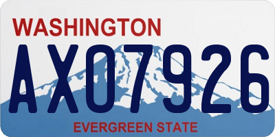 WA license plate AXO7926