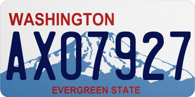 WA license plate AXO7927