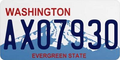 WA license plate AXO7930