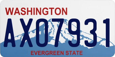 WA license plate AXO7931
