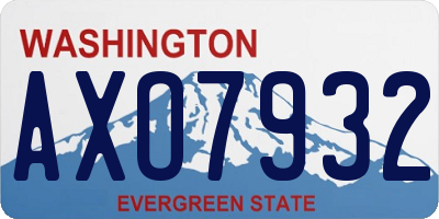 WA license plate AXO7932