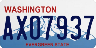 WA license plate AXO7937