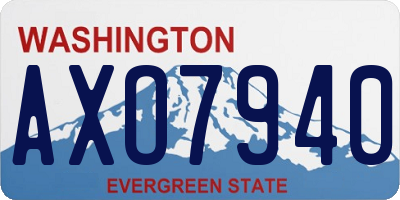 WA license plate AXO7940