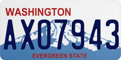 WA license plate AXO7943