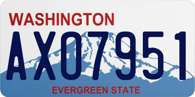 WA license plate AXO7951