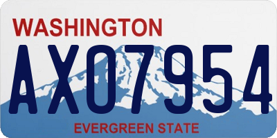WA license plate AXO7954