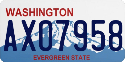 WA license plate AXO7958
