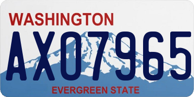 WA license plate AXO7965