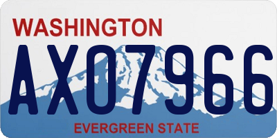 WA license plate AXO7966