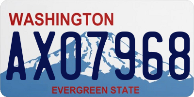 WA license plate AXO7968