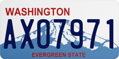 WA license plate AXO7971